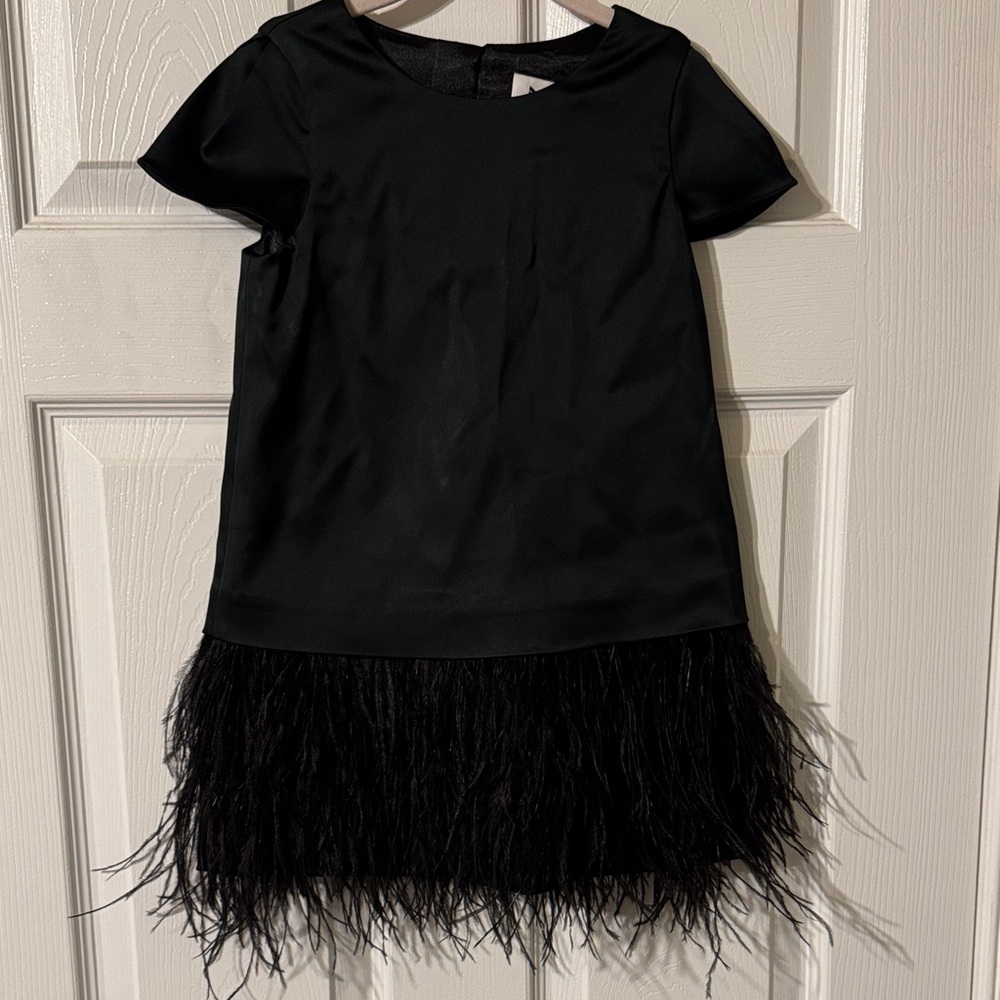 Milly Minis Black Feathered Kids Formal Dress